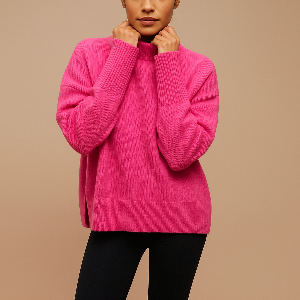 Women’s Oversized Turtleneck Jumper – Relaxed and Flattering Fit
