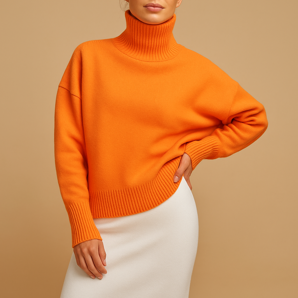 Women’s Oversized Turtleneck Jumper – Relaxed and Flattering Fit