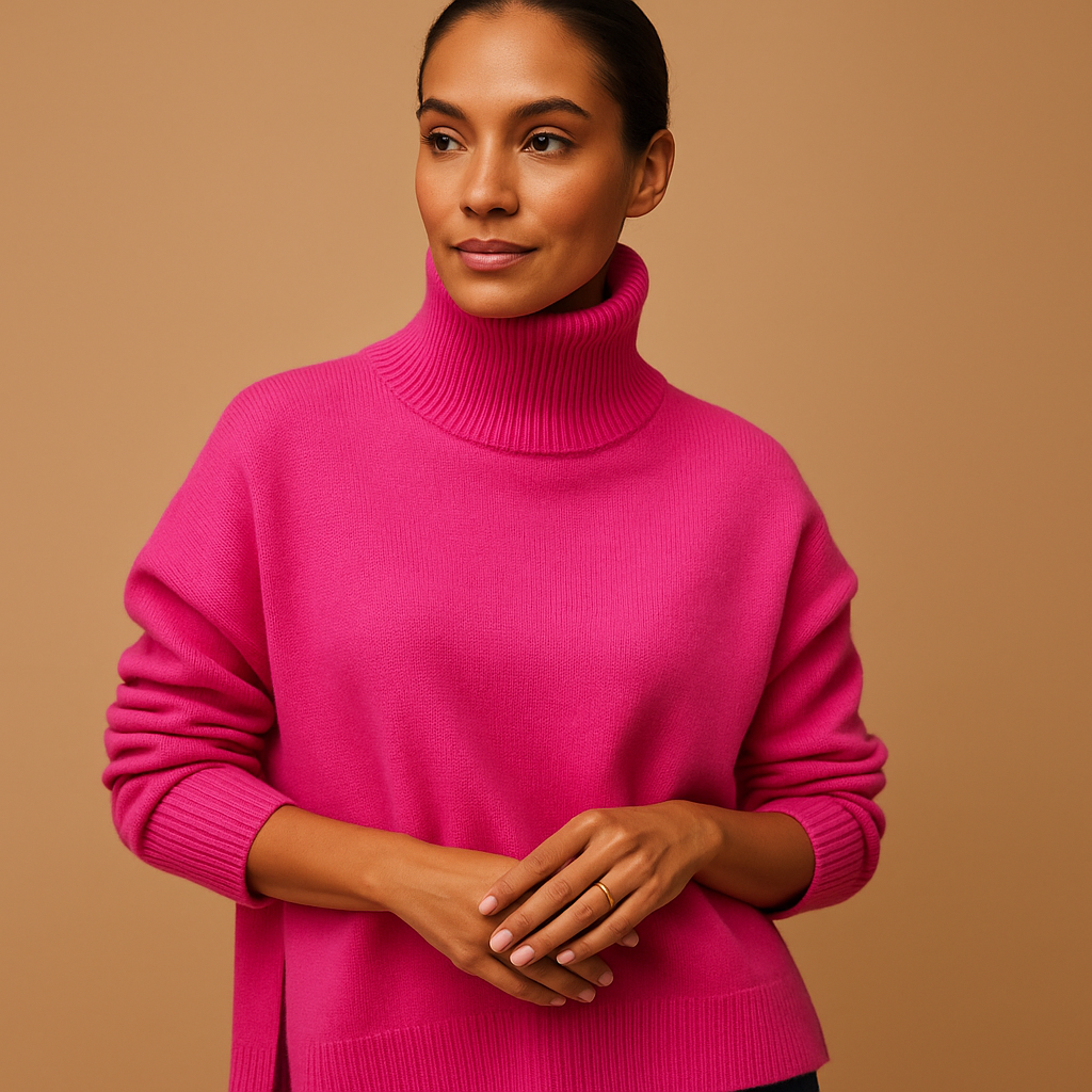 Women’s Oversized Turtleneck Jumper – Relaxed and Flattering Fit