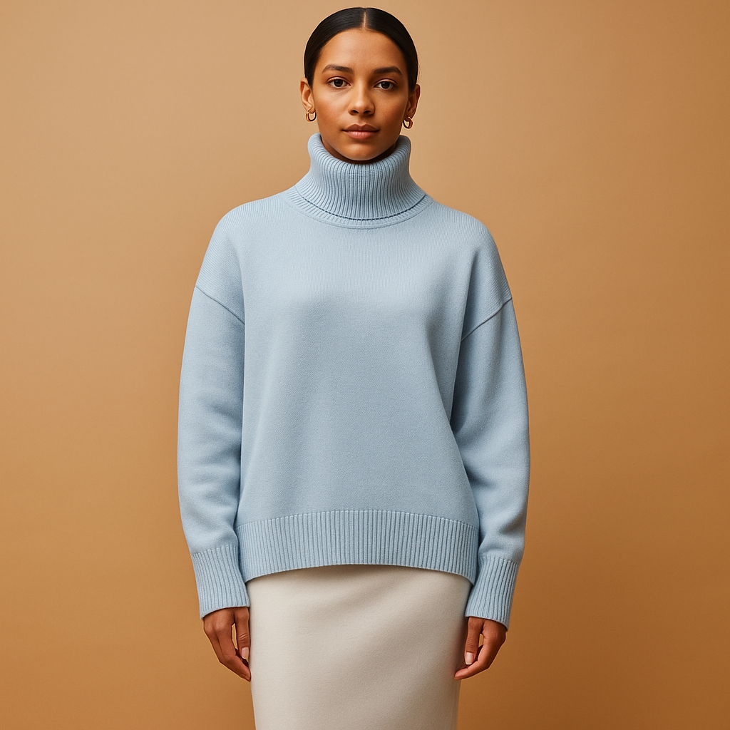 Women’s Oversized Turtleneck Jumper – Relaxed and Flattering Fit