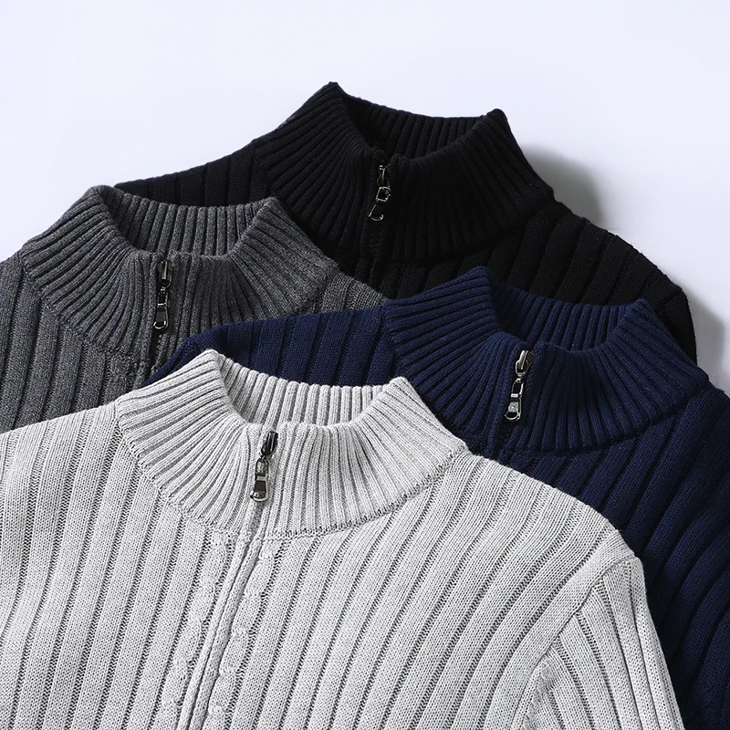 Men’s Zip Cardigan – Modern Knitted Sweater with Refined Fit