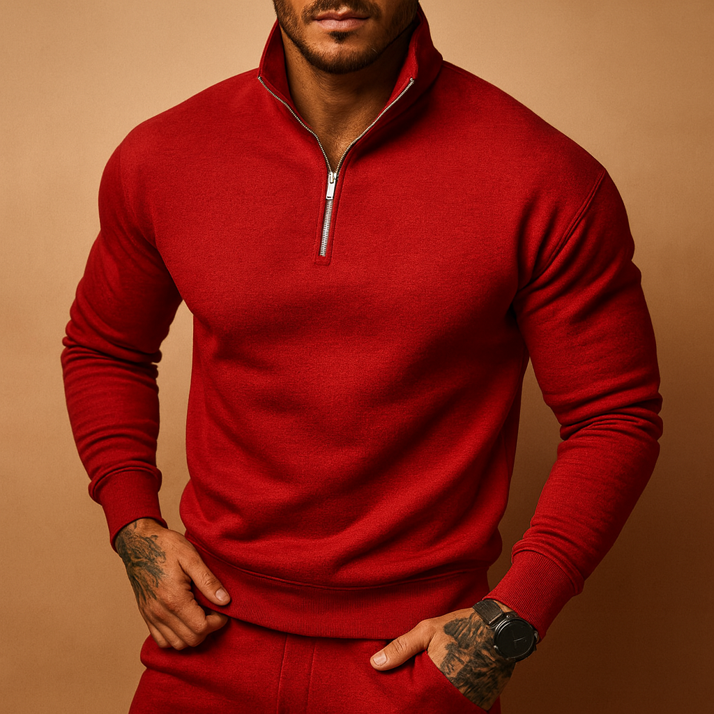 Men’s Half Zip Jumper – Knitted Pullover for Autumn and Winter
