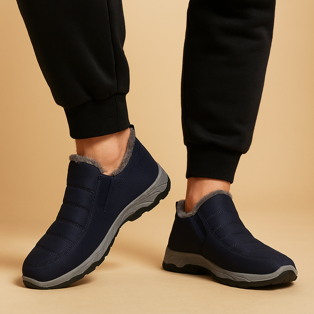 Warm Men’s Winter Shoes with Slip-On Design and Plush Lining