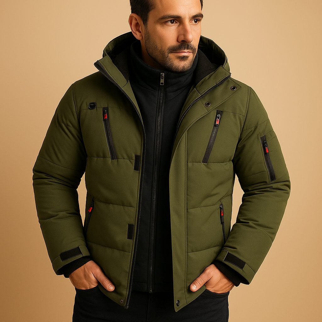 Men's Waterproof Winter Jacket with Warm Lining