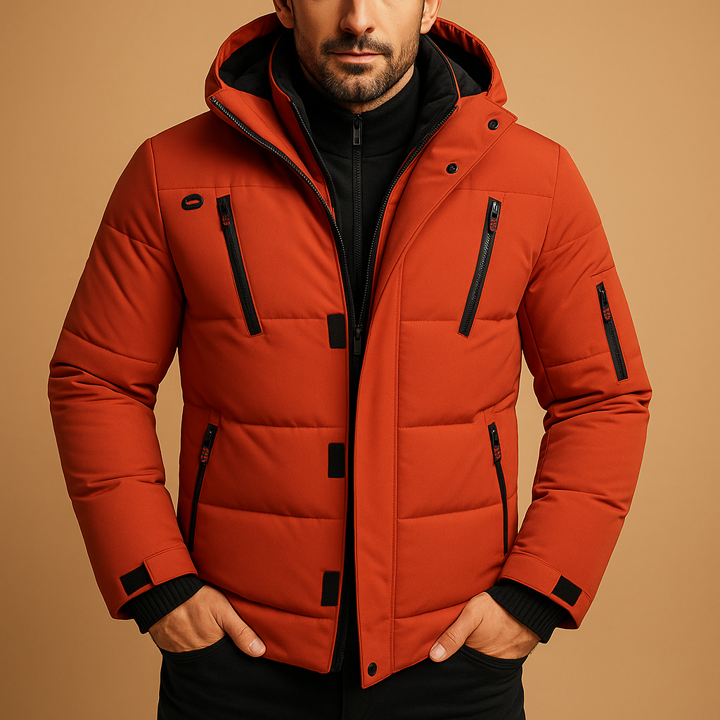 Men's Waterproof Winter Jacket with Warm Lining