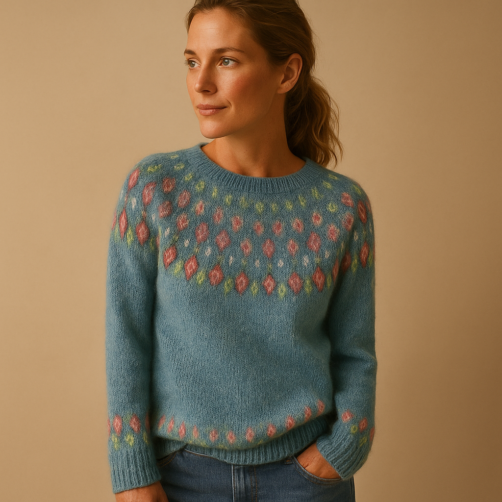 Women's Wool Jumper with Unique Pattern