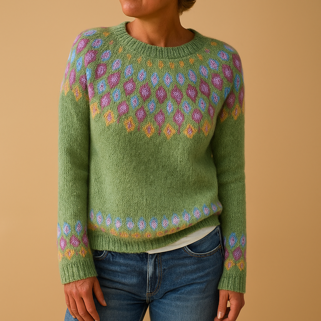 Women's Wool Jumper with Unique Pattern