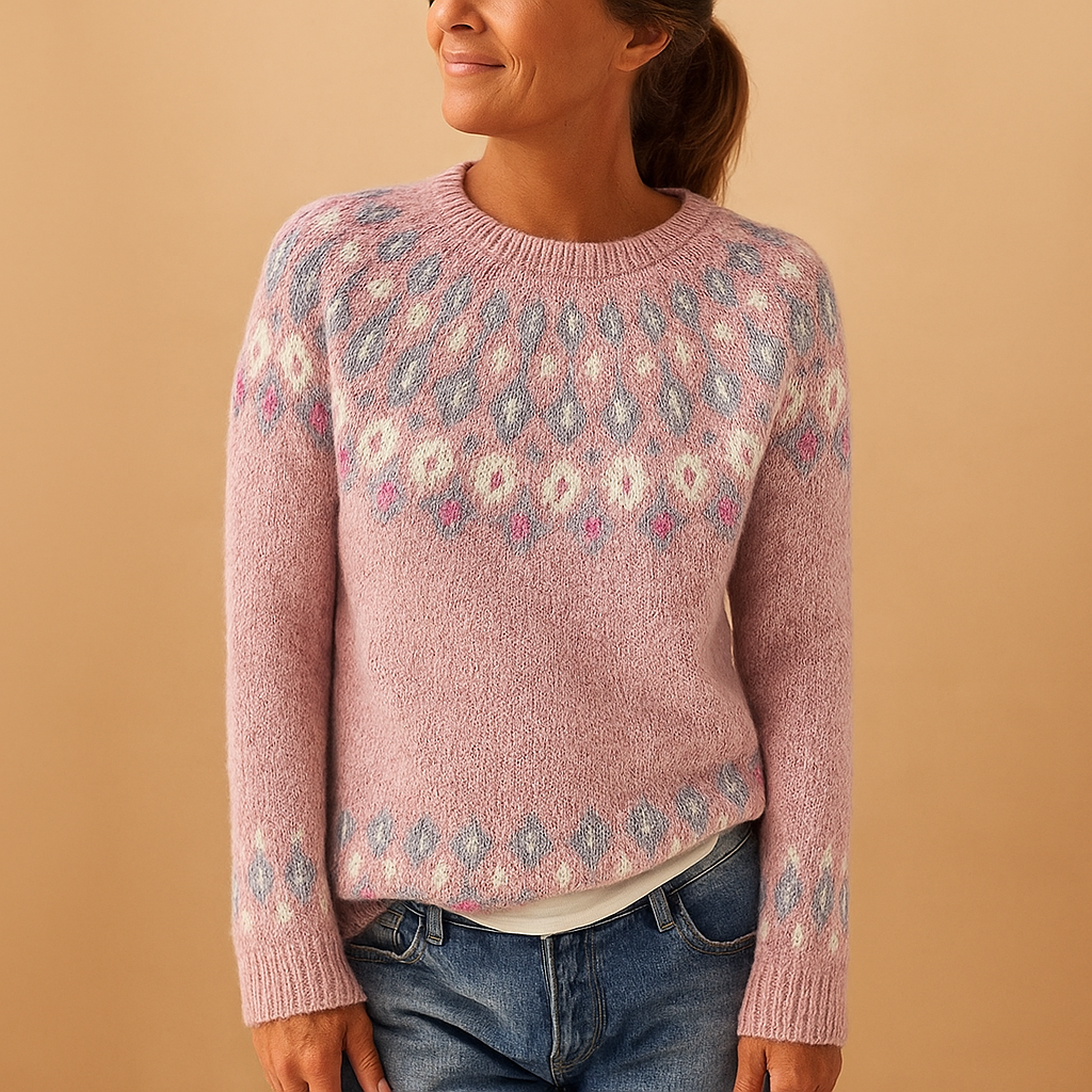 Women's Wool Jumper with Unique Pattern