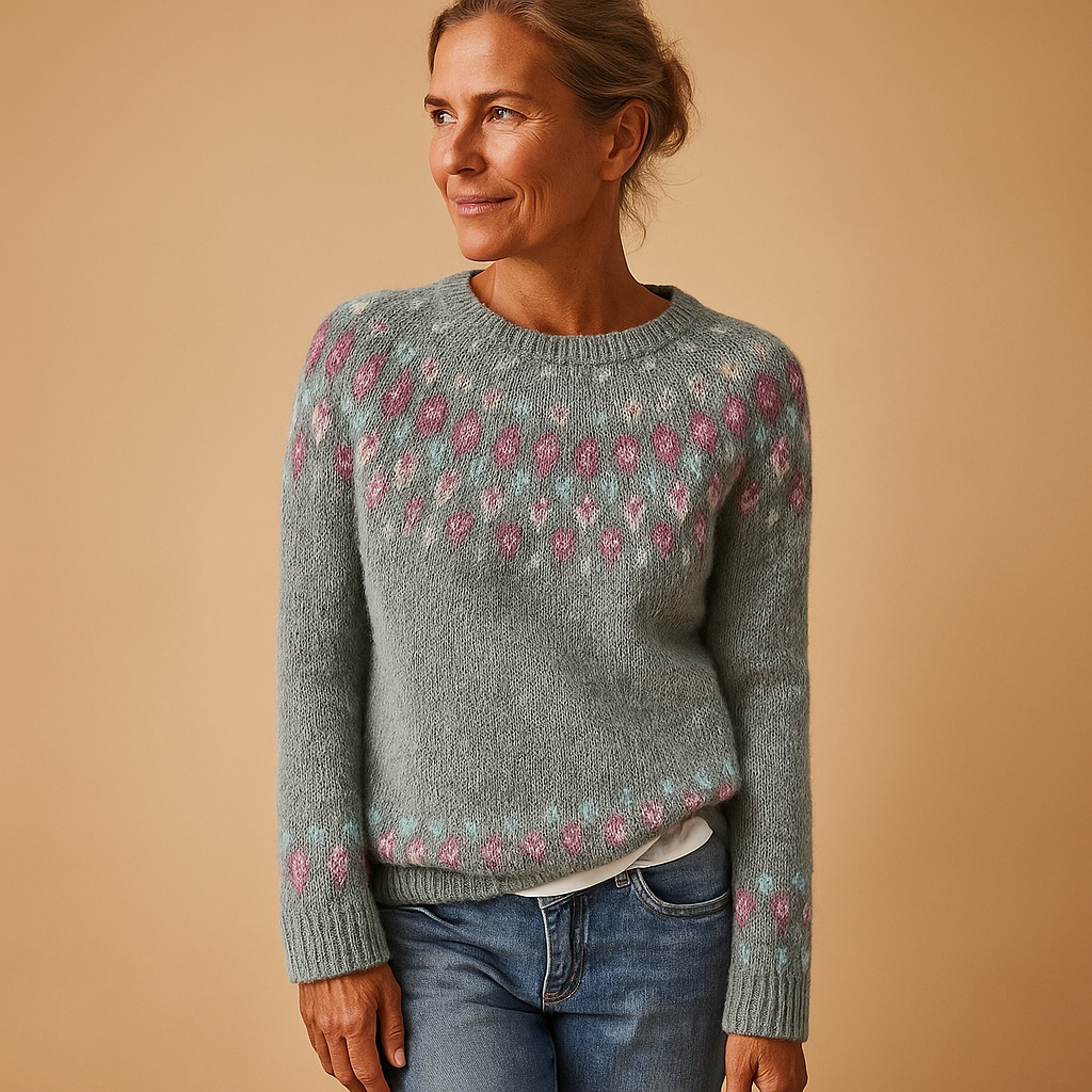 Women's Wool Jumper with Unique Pattern